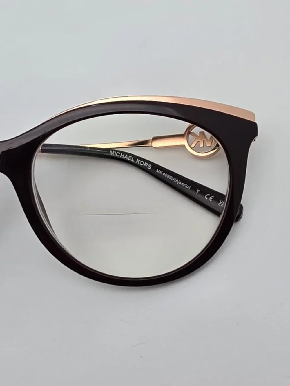 Michael Kors MK4089U 3344 Ajaccio Cordovan Gold Cat Eye Eyeglasses Frame 53mm